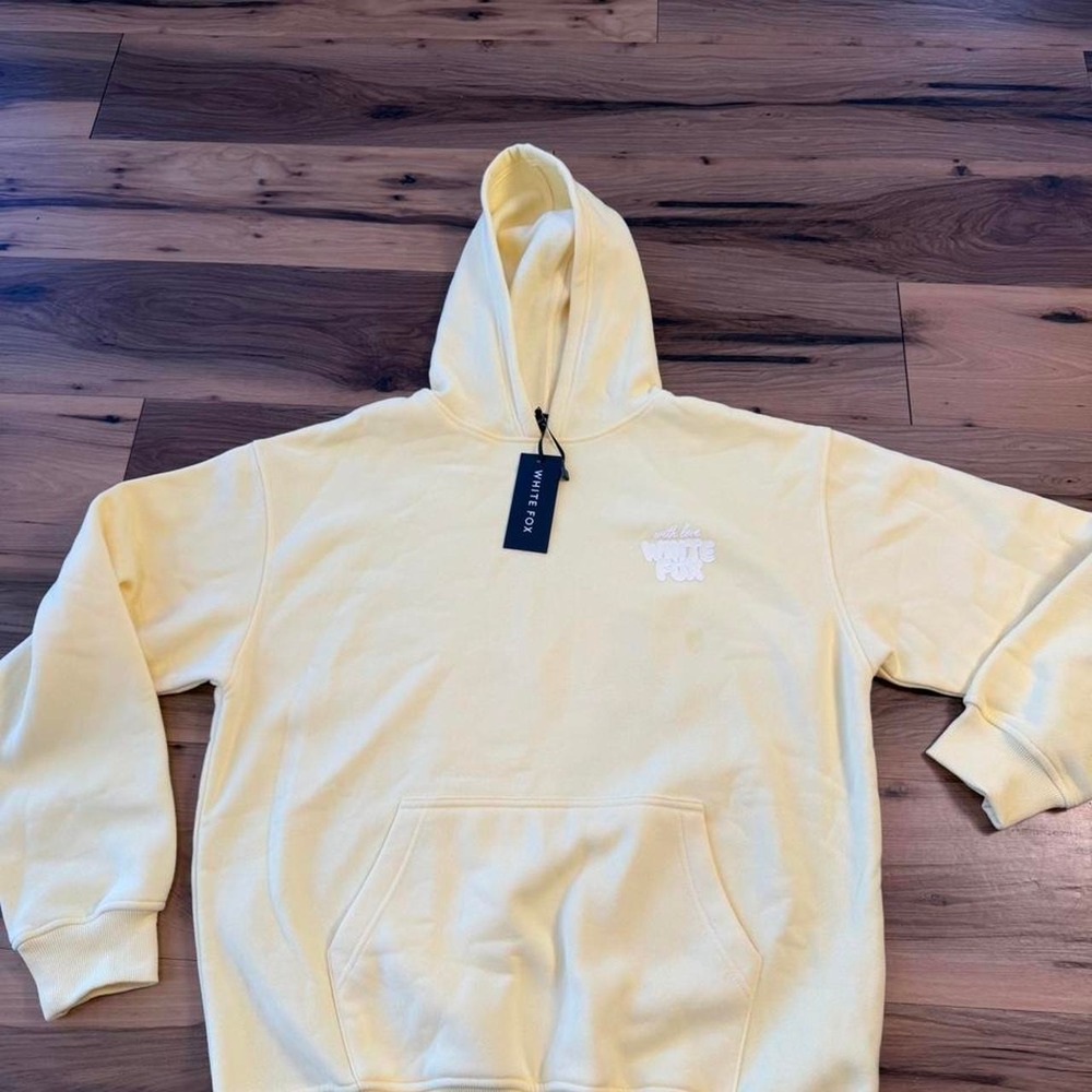 White Fox "With Love Always" oversized hoodie in Lemon